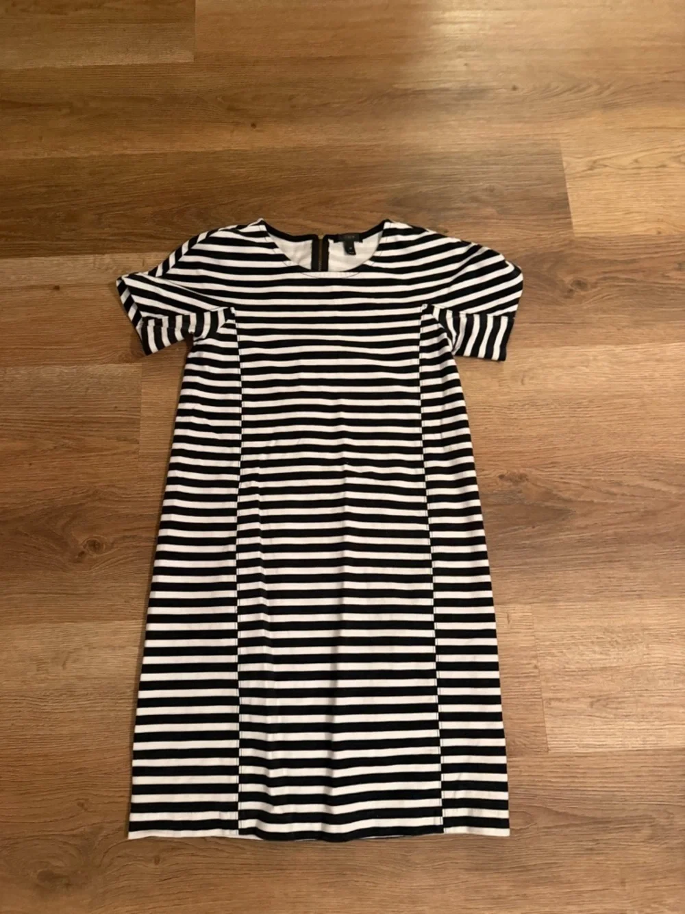 J. Crew Navy and White Striped Short Sleeve Dress